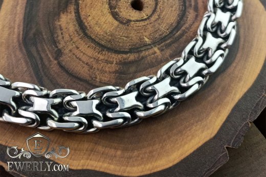 Плетіння Фараон із срібла з доп. ланками, фото