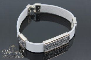 Leather bracelet with silver, фото